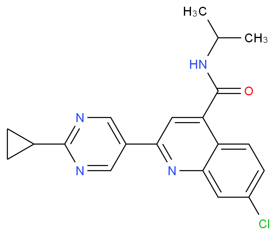 7-chloro-2-(2-cyclopropylpyrimidin-5-yl)-N-isopropylquinoline-4-carboxamide_Molecular_structure_CAS_)