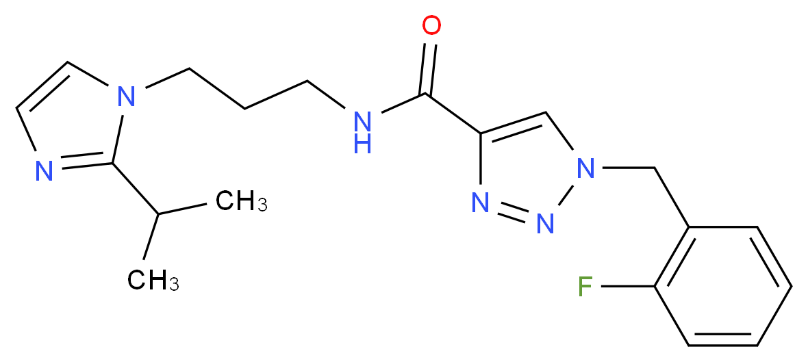 1-(2-fluorobenzyl)-N-[3-(2-isopropyl-1H-imidazol-1-yl)propyl]-1H-1,2,3-triazole-4-carboxamide_Molecular_structure_CAS_)