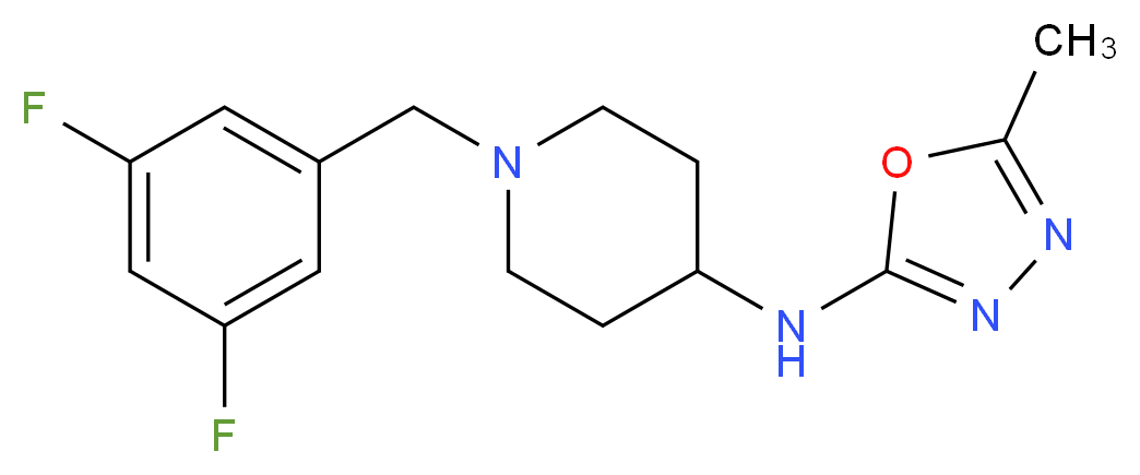 1-(3,5-difluorobenzyl)-N-(5-methyl-1,3,4-oxadiazol-2-yl)piperidin-4-amine_Molecular_structure_CAS_)