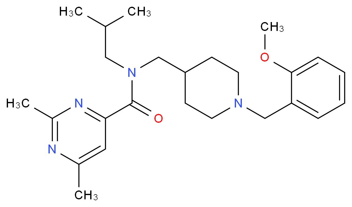 N-isobutyl-N-{[1-(2-methoxybenzyl)-4-piperidinyl]methyl}-2,6-dimethyl-4-pyrimidinecarboxamide_Molecular_structure_CAS_)