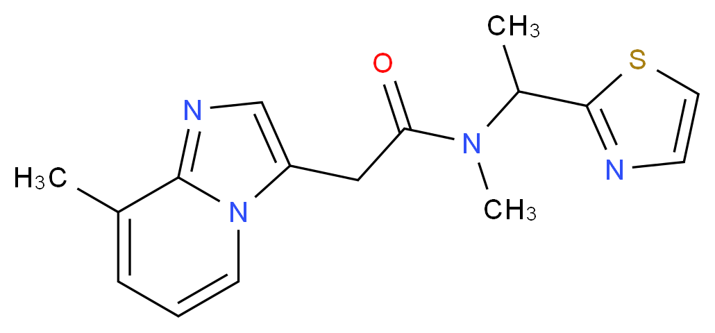 N-methyl-2-(8-methylimidazo[1,2-a]pyridin-3-yl)-N-[1-(1,3-thiazol-2-yl)ethyl]acetamide_Molecular_structure_CAS_)