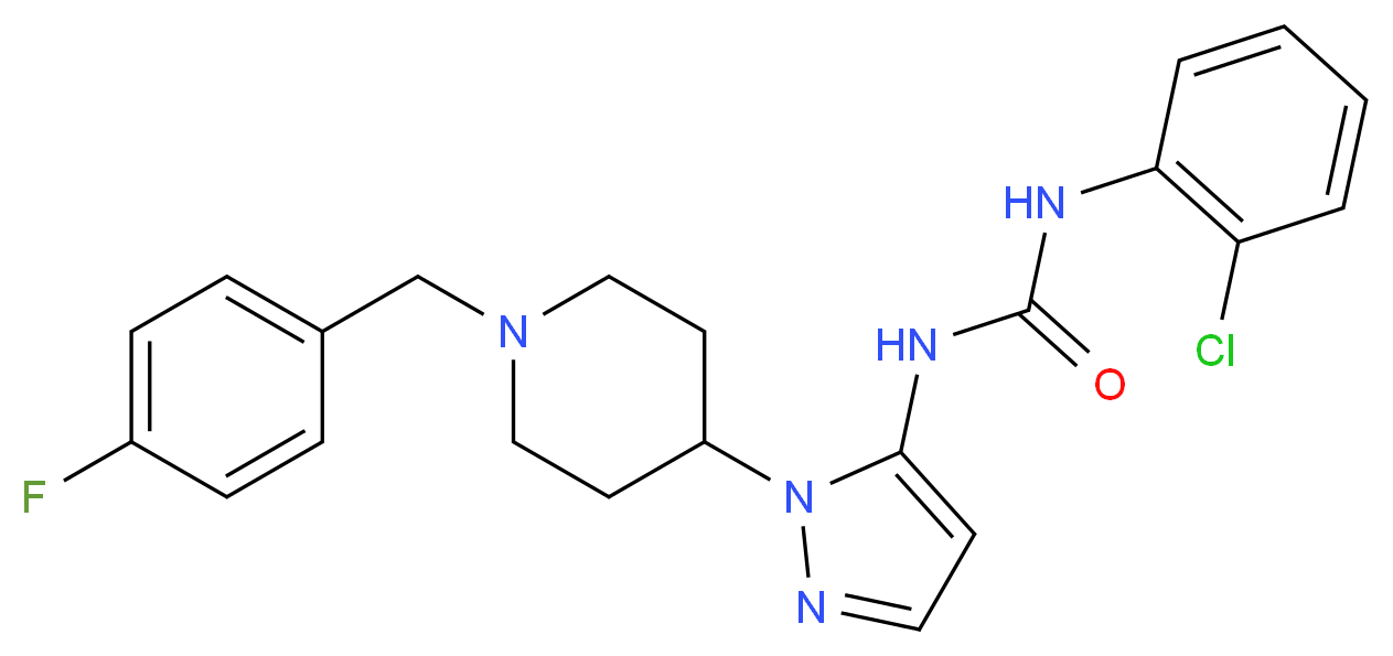 N-(2-chlorophenyl)-N'-{1-[1-(4-fluorobenzyl)-4-piperidinyl]-1H-pyrazol-5-yl}urea_Molecular_structure_CAS_)