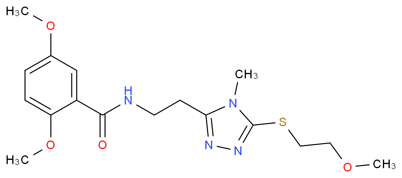 2,5-dimethoxy-N-(2-{5-[(2-methoxyethyl)thio]-4-methyl-4H-1,2,4-triazol-3-yl}ethyl)benzamide_Molecular_structure_CAS_)