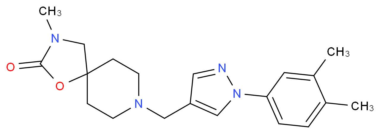 8-{[1-(3,4-dimethylphenyl)-1H-pyrazol-4-yl]methyl}-3-methyl-1-oxa-3,8-diazaspiro[4.5]decan-2-one_Molecular_structure_CAS_)