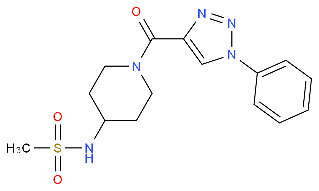 N-{1-[(1-phenyl-1H-1,2,3-triazol-4-yl)carbonyl]-4-piperidinyl}methanesulfonamide_Molecular_structure_CAS_)