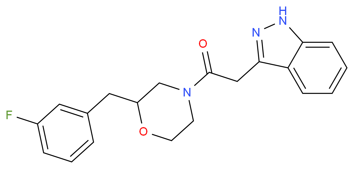 3-{2-[2-(3-fluorobenzyl)-4-morpholinyl]-2-oxoethyl}-1H-indazole_Molecular_structure_CAS_)