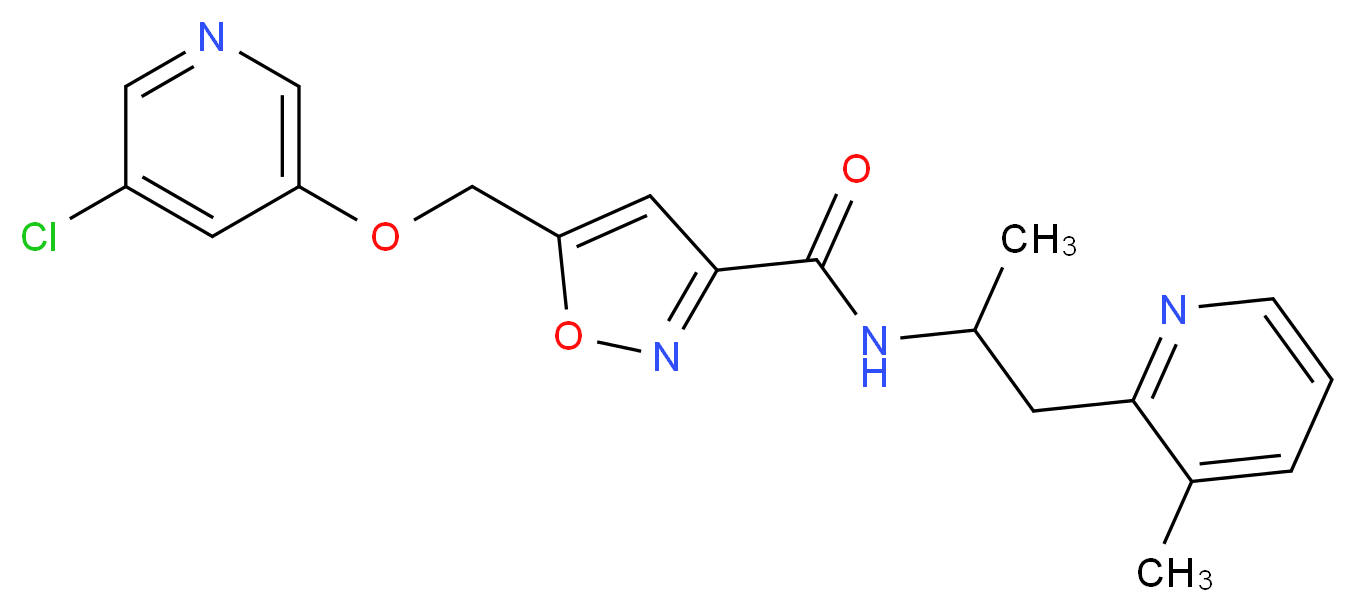 5-{[(5-chloro-3-pyridinyl)oxy]methyl}-N-[1-methyl-2-(3-methyl-2-pyridinyl)ethyl]-3-isoxazolecarboxamide_Molecular_structure_CAS_)
