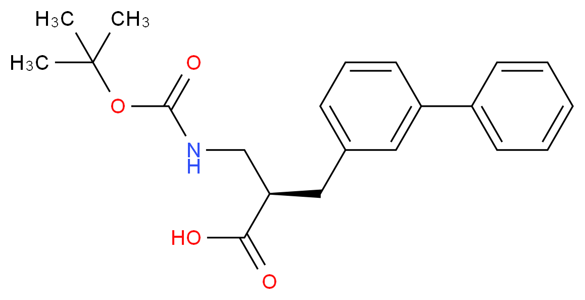 (R)-3-BIPHENYL-3-YL-2-(TERT-BUTOXYCARBONYLAMINO-METHYL)-PROPIONIC ACID_Molecular_structure_CAS_)