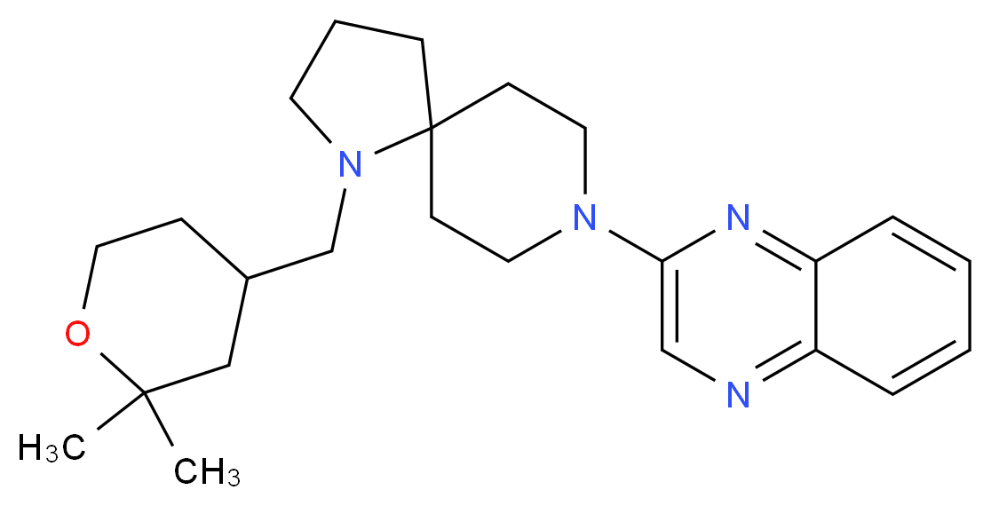 2-{1-[(2,2-dimethyltetrahydro-2H-pyran-4-yl)methyl]-1,8-diazaspiro[4.5]dec-8-yl}quinoxaline_Molecular_structure_CAS_)