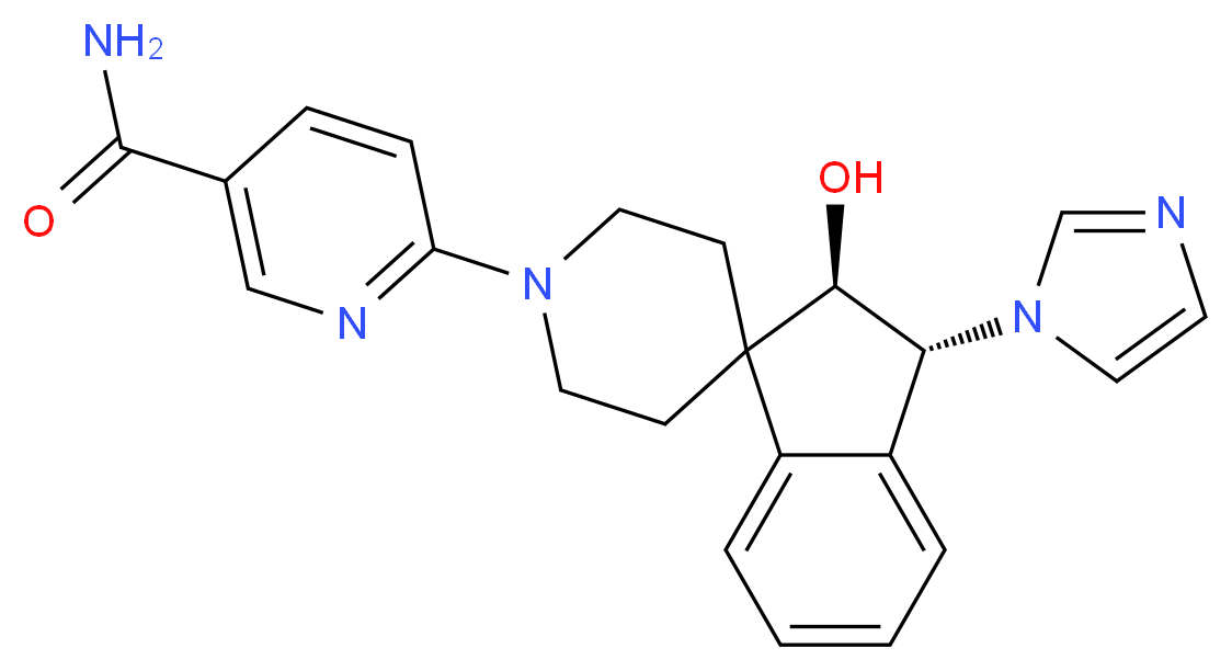 6-[(2R*,3R*)-2-hydroxy-3-(1H-imidazol-1-yl)-2,3-dihydro-1'H-spiro[indene-1,4'-piperidin]-1'-yl]nicotinamide_Molecular_structure_CAS_)