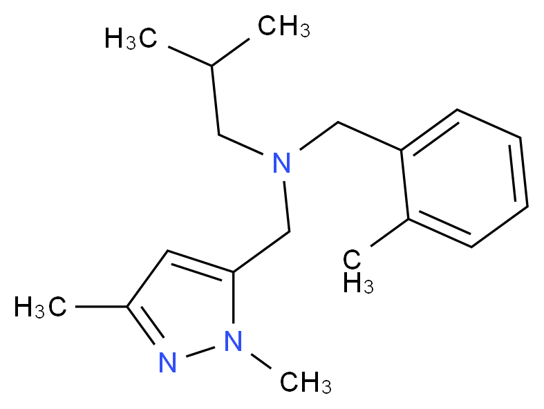 N-[(1,3-dimethyl-1H-pyrazol-5-yl)methyl]-2-methyl-N-(2-methylbenzyl)propan-1-amine_Molecular_structure_CAS_)