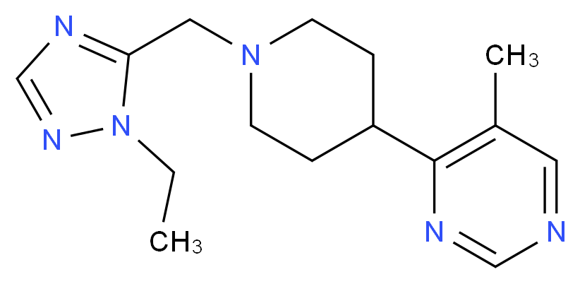 4-{1-[(1-ethyl-1H-1,2,4-triazol-5-yl)methyl]piperidin-4-yl}-5-methylpyrimidine_Molecular_structure_CAS_)