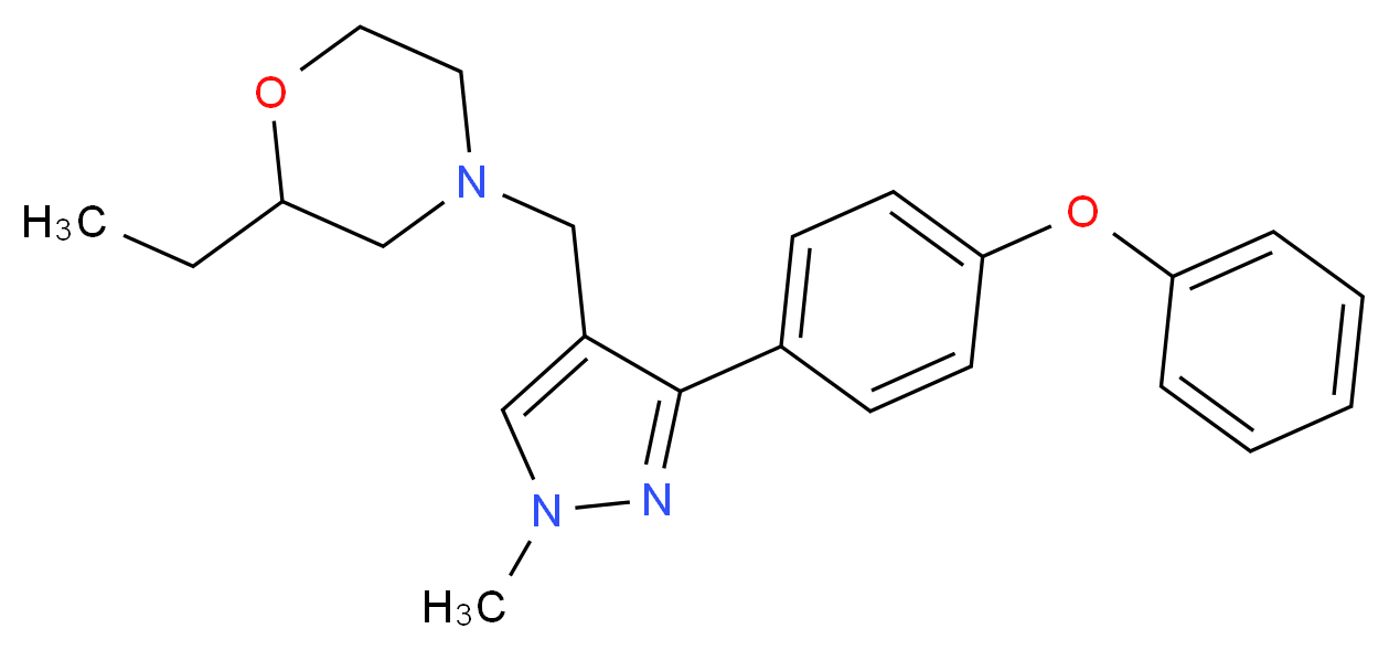 2-ethyl-4-{[1-methyl-3-(4-phenoxyphenyl)-1H-pyrazol-4-yl]methyl}morpholine_Molecular_structure_CAS_)