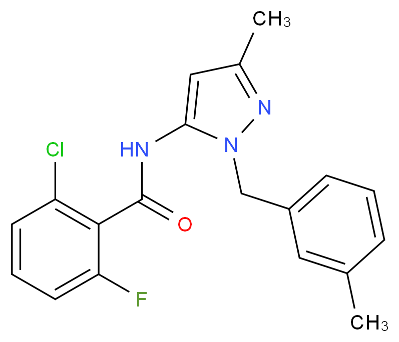 2-chloro-6-fluoro-N-[3-methyl-1-(3-methylbenzyl)-1H-pyrazol-5-yl]benzamide_Molecular_structure_CAS_)