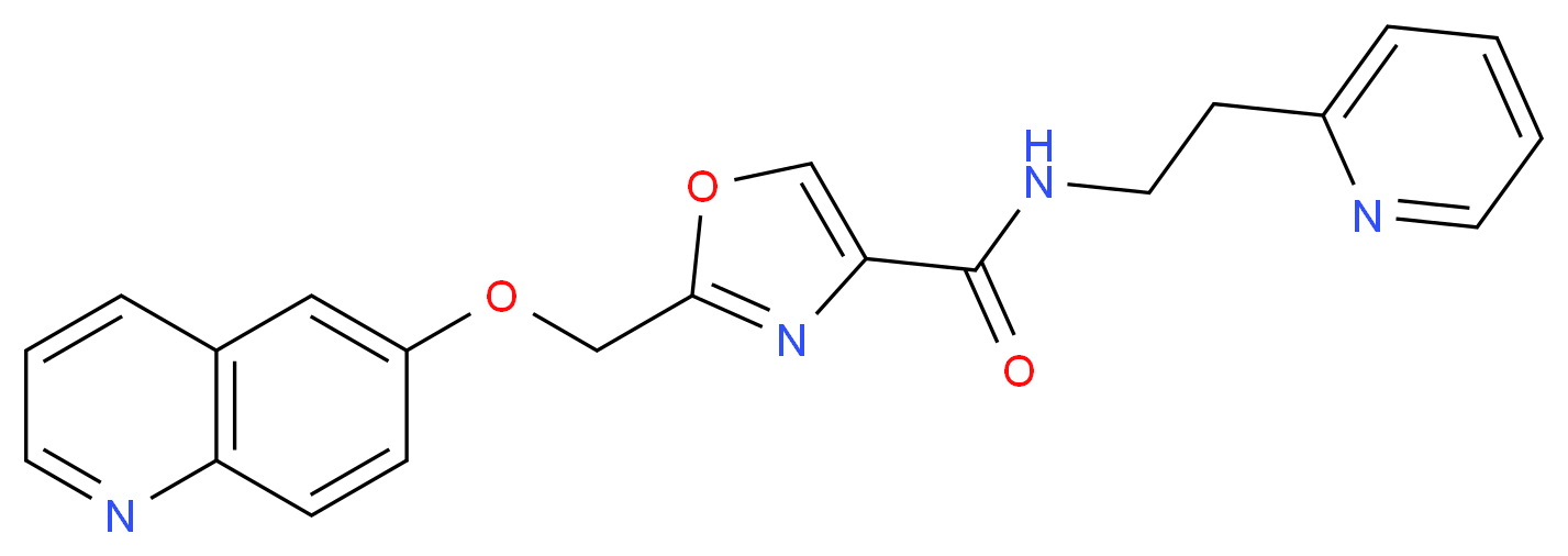 N-[2-(2-pyridinyl)ethyl]-2-[(6-quinolinyloxy)methyl]-1,3-oxazole-4-carboxamide_Molecular_structure_CAS_)