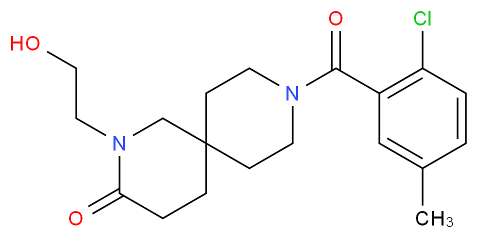 9-(2-chloro-5-methylbenzoyl)-2-(2-hydroxyethyl)-2,9-diazaspiro[5.5]undecan-3-one_Molecular_structure_CAS_)