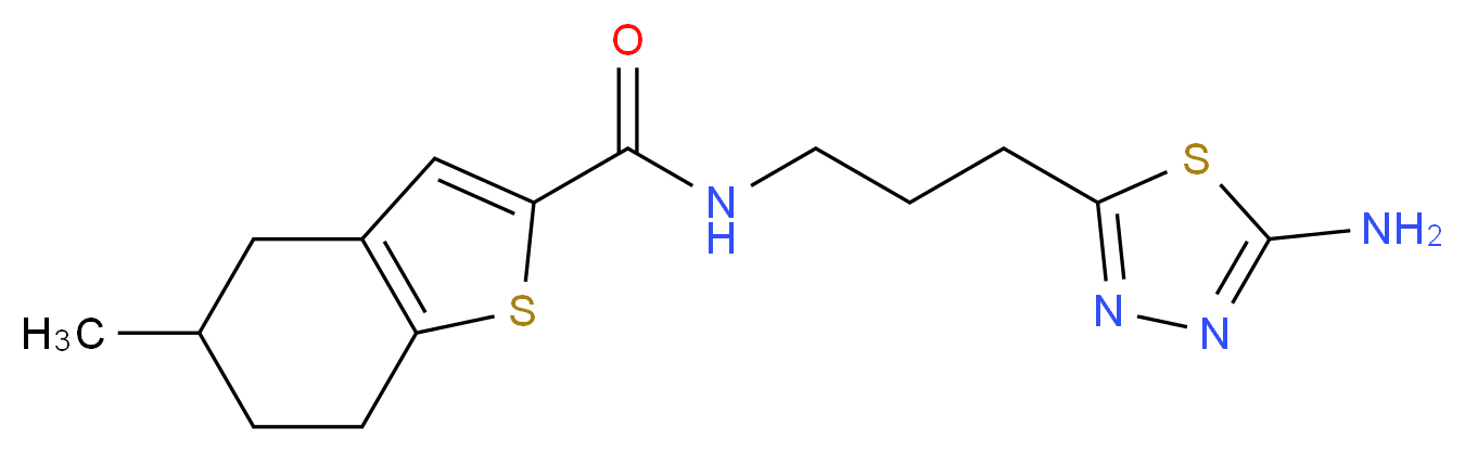 N-[3-(5-amino-1,3,4-thiadiazol-2-yl)propyl]-5-methyl-4,5,6,7-tetrahydro-1-benzothiophene-2-carboxamide_Molecular_structure_CAS_)