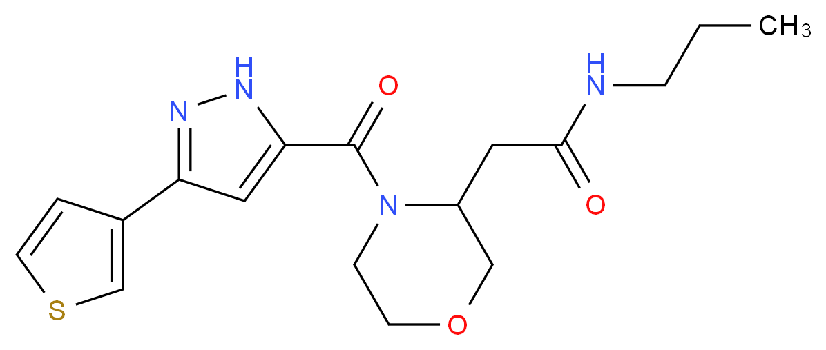 N-propyl-2-(4-{[3-(3-thienyl)-1H-pyrazol-5-yl]carbonyl}-3-morpholinyl)acetamide_Molecular_structure_CAS_)