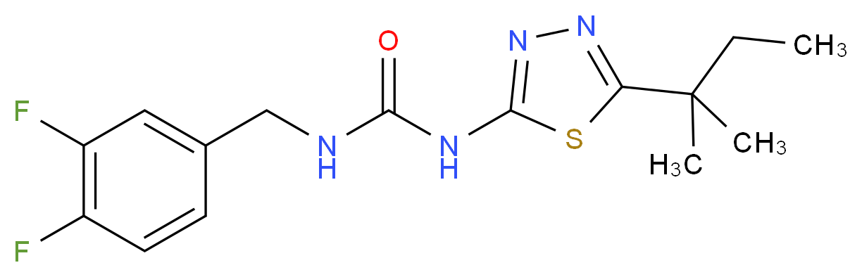 N-(3,4-difluorobenzyl)-N'-[5-(1,1-dimethylpropyl)-1,3,4-thiadiazol-2-yl]urea_Molecular_structure_CAS_)