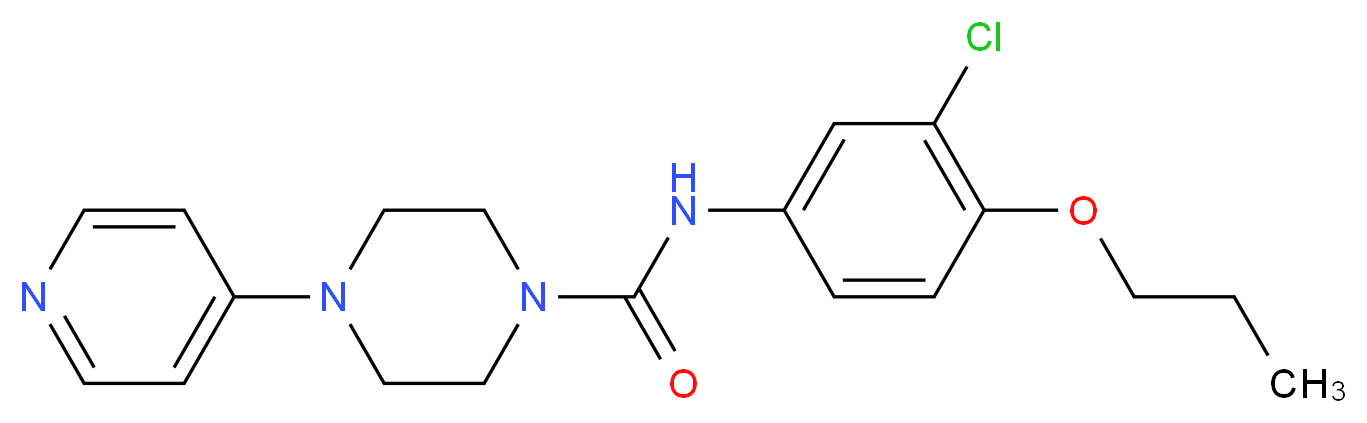N-(3-chloro-4-propoxyphenyl)-4-pyridin-4-ylpiperazine-1-carboxamide_Molecular_structure_CAS_)
