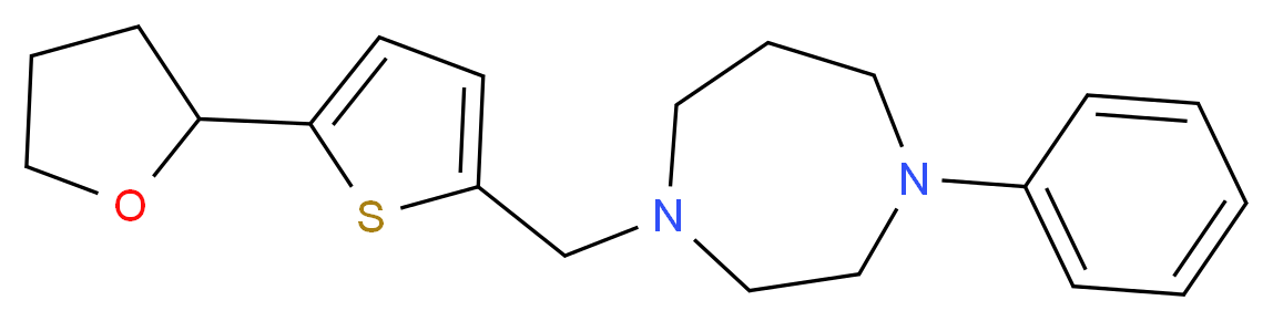 1-phenyl-4-{[5-(tetrahydro-2-furanyl)-2-thienyl]methyl}-1,4-diazepane_Molecular_structure_CAS_)