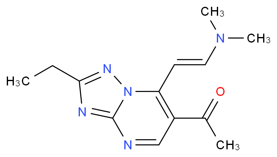 1-{7-[(E)-2-(Dimethylamino)vinyl]-2-ethyl-[1,2,4]triazolo[1,5-a]pyrimidin-6-yl}ethanone_Molecular_structure_CAS_)
