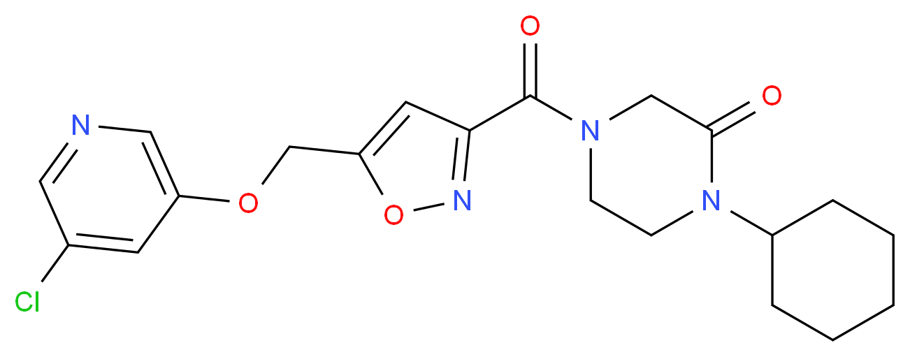 4-[(5-{[(5-chloro-3-pyridinyl)oxy]methyl}-3-isoxazolyl)carbonyl]-1-cyclohexyl-2-piperazinone_Molecular_structure_CAS_)