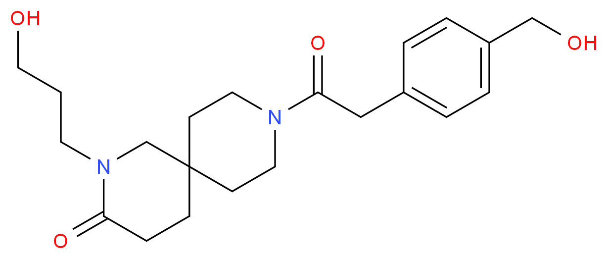 9-{[4-(hydroxymethyl)phenyl]acetyl}-2-(3-hydroxypropyl)-2,9-diazaspiro[5.5]undecan-3-one_Molecular_structure_CAS_)