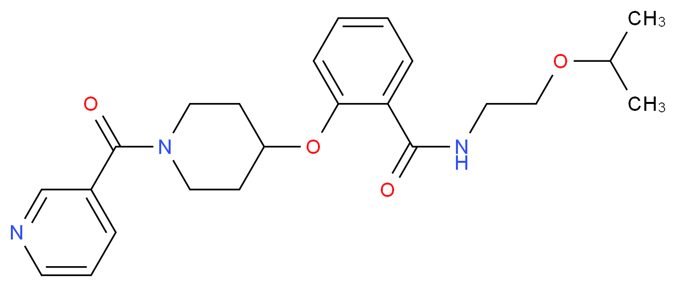 N-(2-isopropoxyethyl)-2-{[1-(3-pyridinylcarbonyl)-4-piperidinyl]oxy}benzamide_Molecular_structure_CAS_)