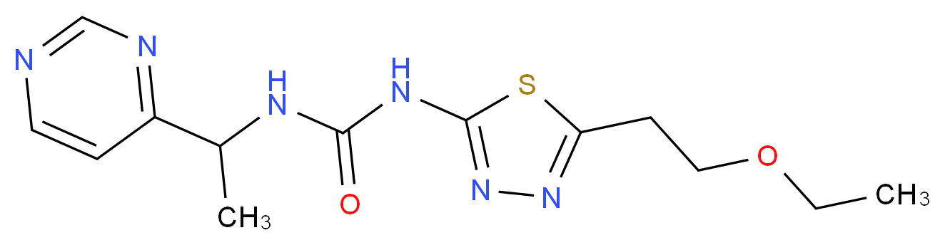 N-[5-(2-ethoxyethyl)-1,3,4-thiadiazol-2-yl]-N'-(1-pyrimidin-4-ylethyl)urea_Molecular_structure_CAS_)