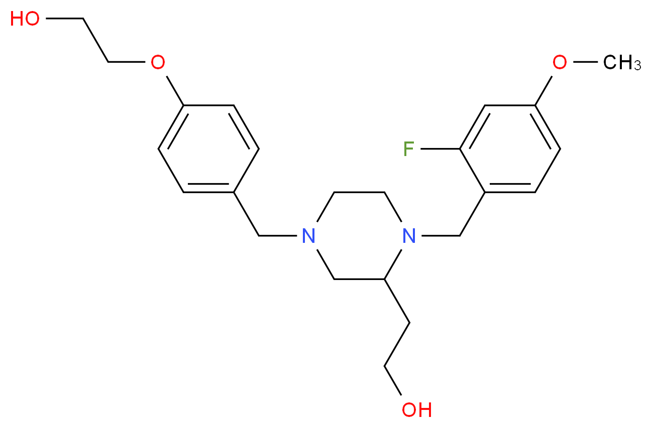 2-{1-(2-fluoro-4-methoxybenzyl)-4-[4-(2-hydroxyethoxy)benzyl]-2-piperazinyl}ethanol_Molecular_structure_CAS_)