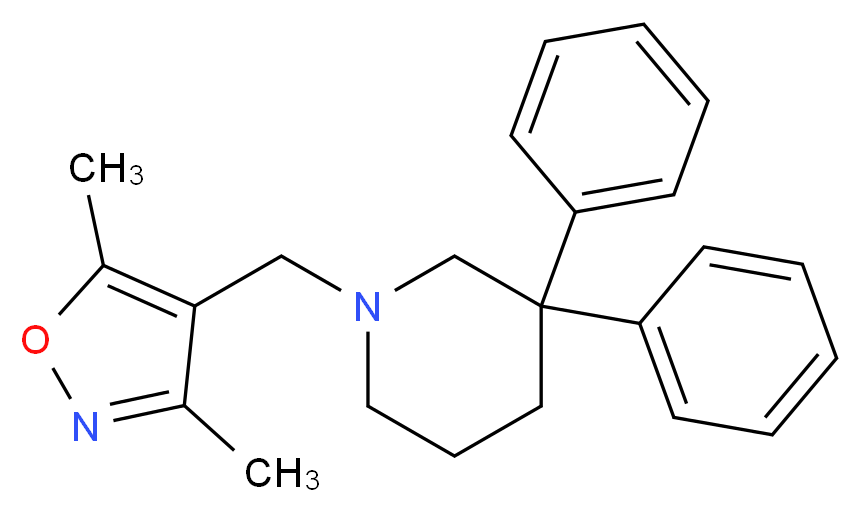 1-[(3,5-dimethylisoxazol-4-yl)methyl]-3,3-diphenylpiperidine_Molecular_structure_CAS_)