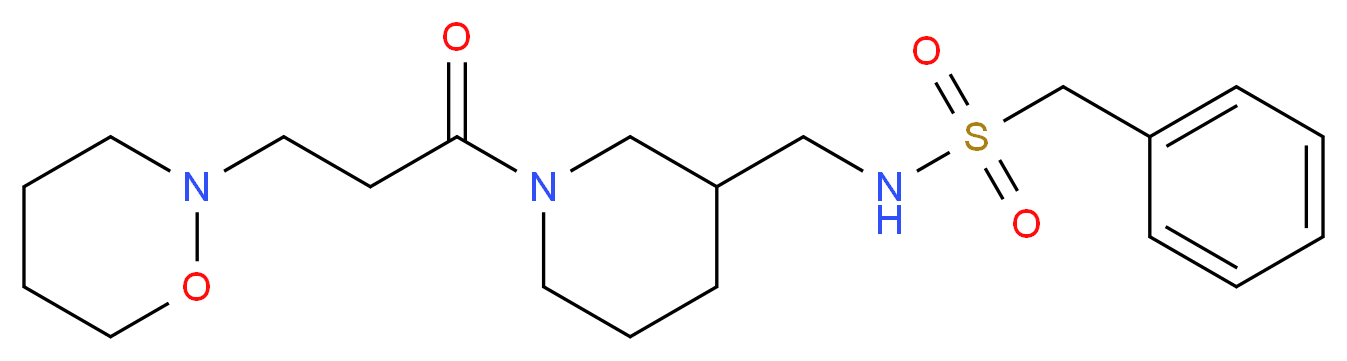 N-({1-[3-(1,2-oxazinan-2-yl)propanoyl]-3-piperidinyl}methyl)-1-phenylmethanesulfonamide_Molecular_structure_CAS_)