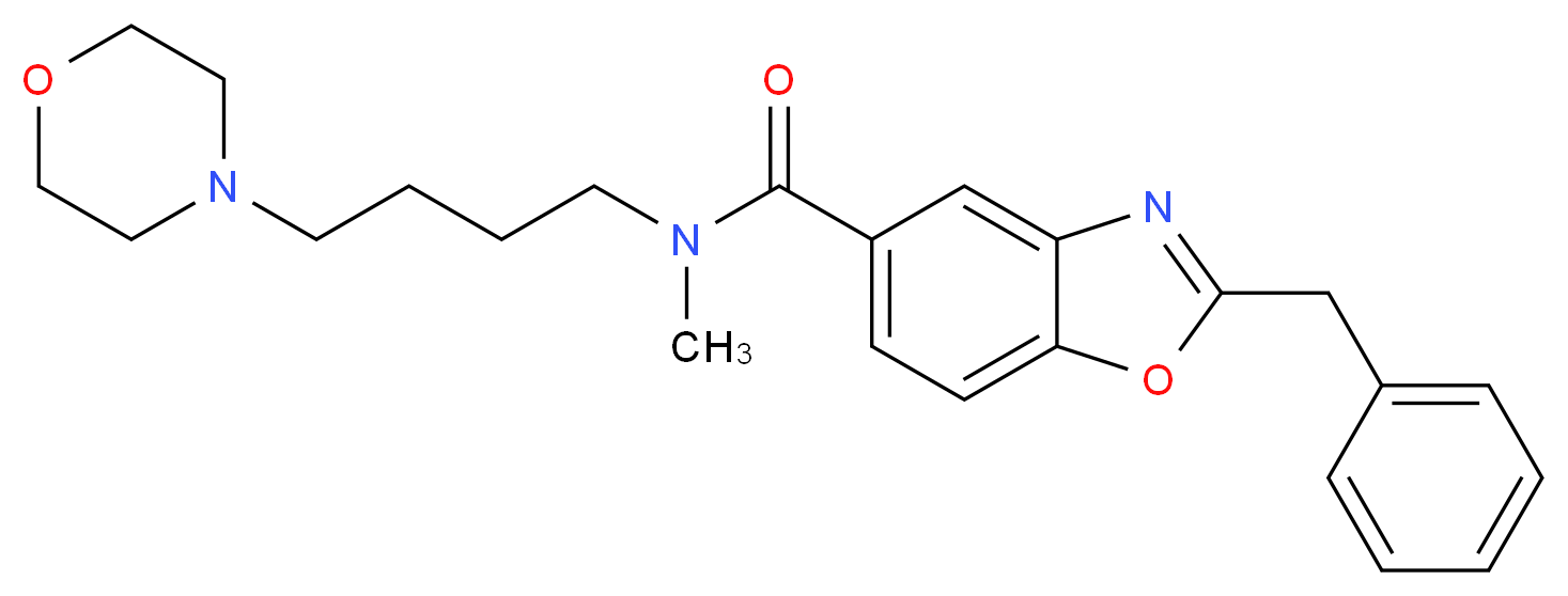 2-benzyl-N-methyl-N-[4-(4-morpholinyl)butyl]-1,3-benzoxazole-5-carboxamide_Molecular_structure_CAS_)