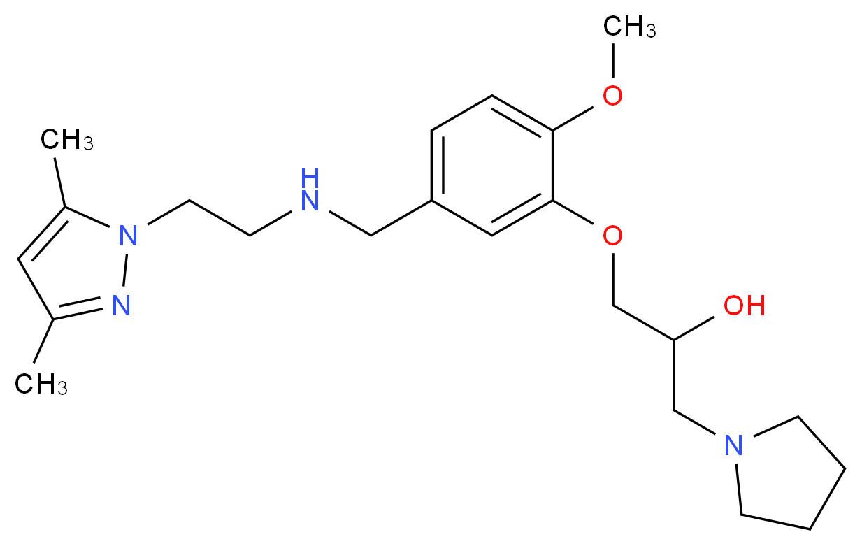 1-[5-({[2-(3,5-dimethyl-1H-pyrazol-1-yl)ethyl]amino}methyl)-2-methoxyphenoxy]-3-(1-pyrrolidinyl)-2-propanol_Molecular_structure_CAS_)