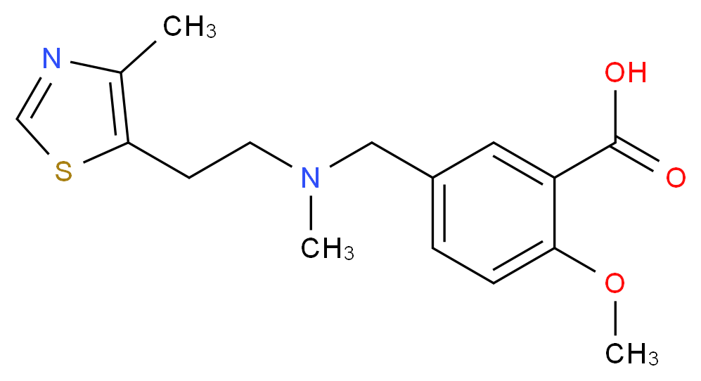 2-methoxy-5-({methyl[2-(4-methyl-1,3-thiazol-5-yl)ethyl]amino}methyl)benzoic acid_Molecular_structure_CAS_)