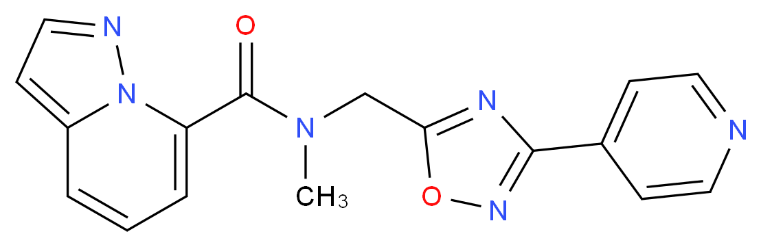 N-methyl-N-[(3-pyridin-4-yl-1,2,4-oxadiazol-5-yl)methyl]pyrazolo[1,5-a]pyridine-7-carboxamide_Molecular_structure_CAS_)
