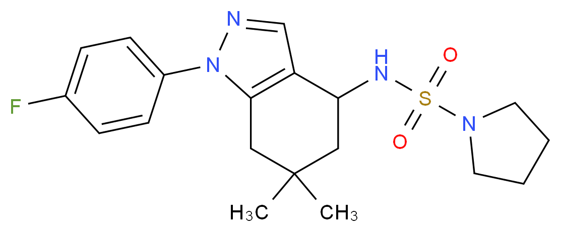 N-[1-(4-fluorophenyl)-6,6-dimethyl-4,5,6,7-tetrahydro-1H-indazol-4-yl]pyrrolidine-1-sulfonamide_Molecular_structure_CAS_)