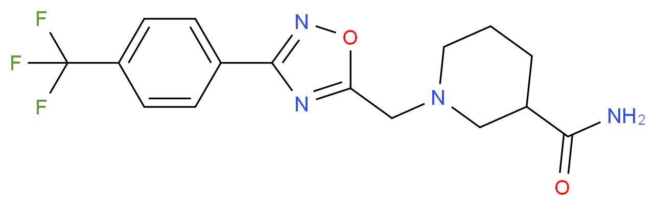 1-({3-[4-(trifluoromethyl)phenyl]-1,2,4-oxadiazol-5-yl}methyl)-3-piperidinecarboxamide_Molecular_structure_CAS_)
