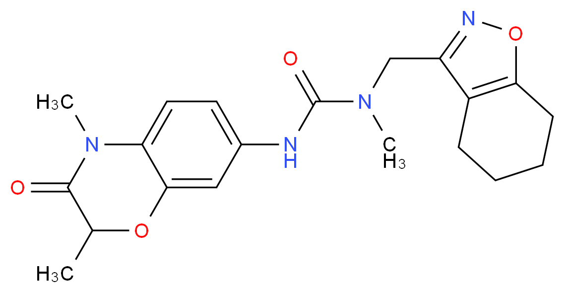 N'-(2,4-dimethyl-3-oxo-3,4-dihydro-2H-1,4-benzoxazin-7-yl)-N-methyl-N-(4,5,6,7-tetrahydro-1,2-benzisoxazol-3-ylmethyl)urea_Molecular_structure_CAS_)