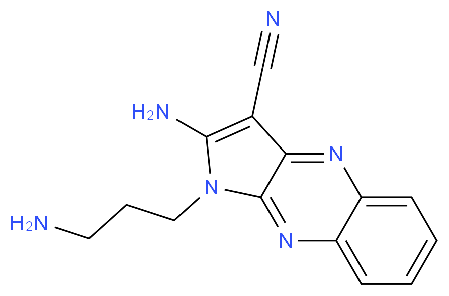 2-Amino-1-(3-amino-propyl)-1H-pyrrolo[2,3-b]quinoxaline-3-carbonitrile_Molecular_structure_CAS_)