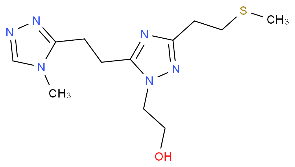 2-{3-[2-(methylthio)ethyl]-5-[2-(4-methyl-4H-1,2,4-triazol-3-yl)ethyl]-1H-1,2,4-triazol-1-yl}ethanol_Molecular_structure_CAS_)