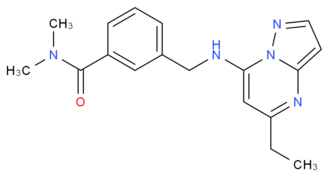 3-{[(5-ethylpyrazolo[1,5-a]pyrimidin-7-yl)amino]methyl}-N,N-dimethylbenzamide_Molecular_structure_CAS_)