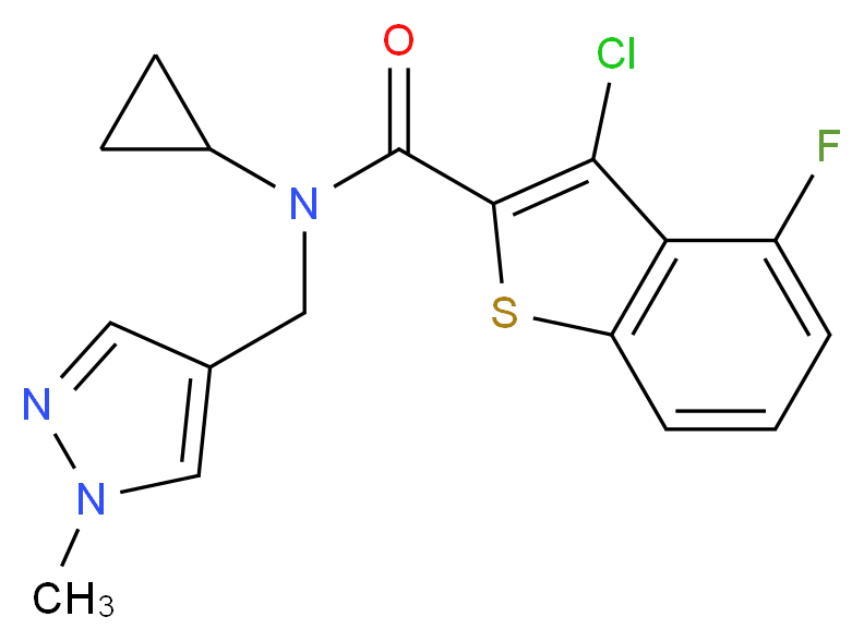 3-chloro-N-cyclopropyl-4-fluoro-N-[(1-methyl-1H-pyrazol-4-yl)methyl]-1-benzothiophene-2-carboxamide_Molecular_structure_CAS_)