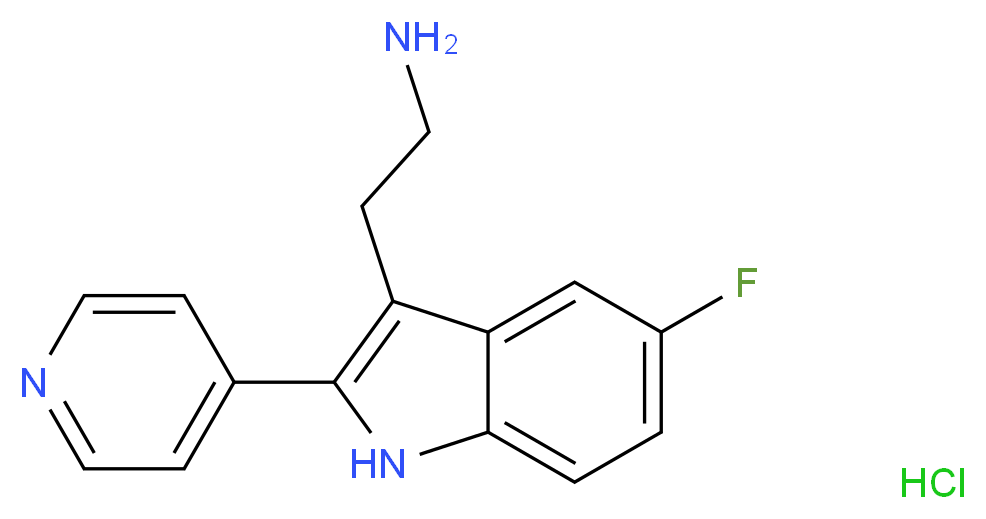3-(Aminoethyl)-5-fluoro-2-pyridin-4-yl-1H-indole hydrochloride_Molecular_structure_CAS_)