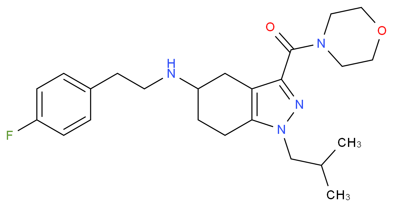 N-[2-(4-fluorophenyl)ethyl]-1-isobutyl-3-(4-morpholinylcarbonyl)-4,5,6,7-tetrahydro-1H-indazol-5-amine_Molecular_structure_CAS_)