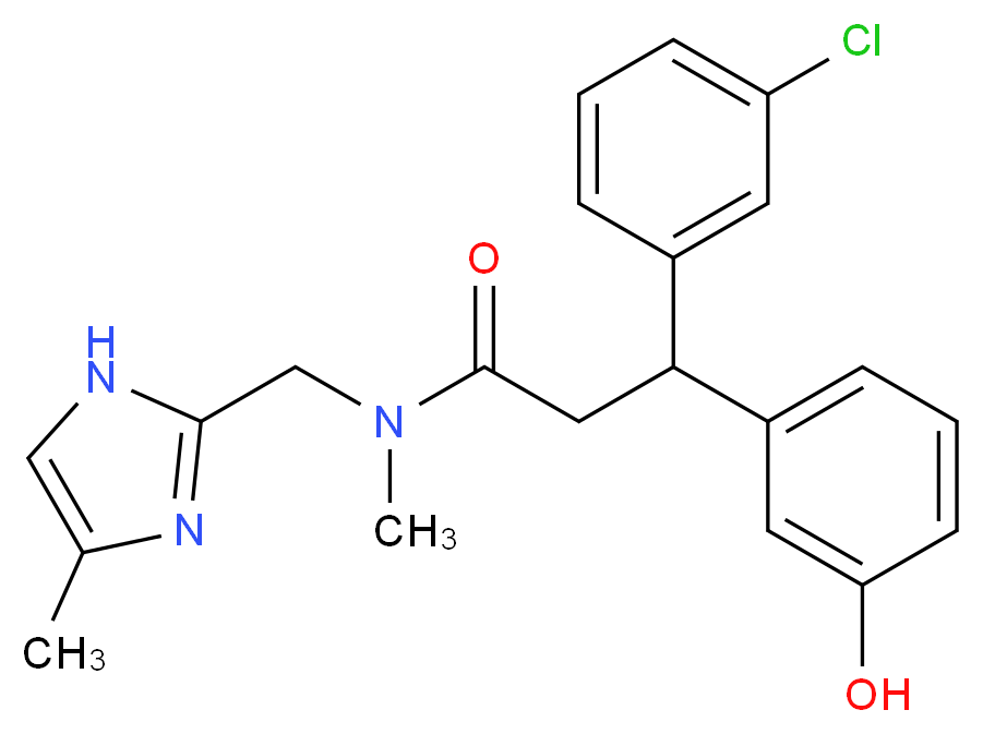 3-(3-chlorophenyl)-3-(3-hydroxyphenyl)-N-methyl-N-[(4-methyl-1H-imidazol-2-yl)methyl]propanamide_Molecular_structure_CAS_)