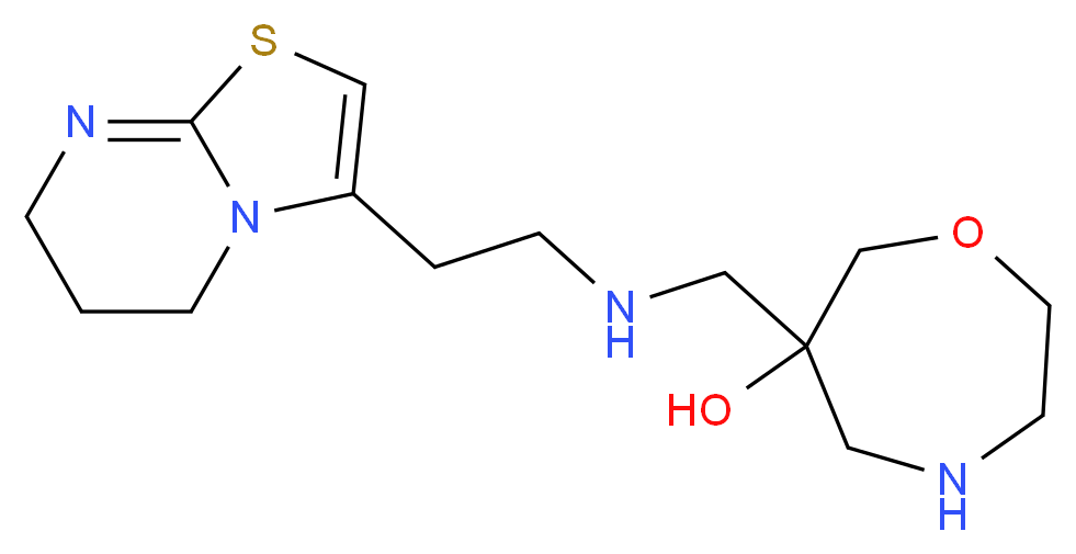 6-({[2-(6,7-dihydro-5H-[1,3]thiazolo[3,2-a]pyrimidin-3-yl)ethyl]amino}methyl)-1,4-oxazepan-6-ol_Molecular_structure_CAS_)