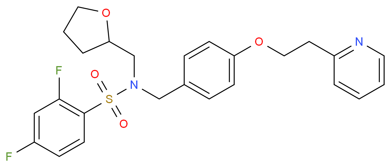 2,4-difluoro-N-{4-[2-(2-pyridinyl)ethoxy]benzyl}-N-(tetrahydro-2-furanylmethyl)benzenesulfonamide_Molecular_structure_CAS_)