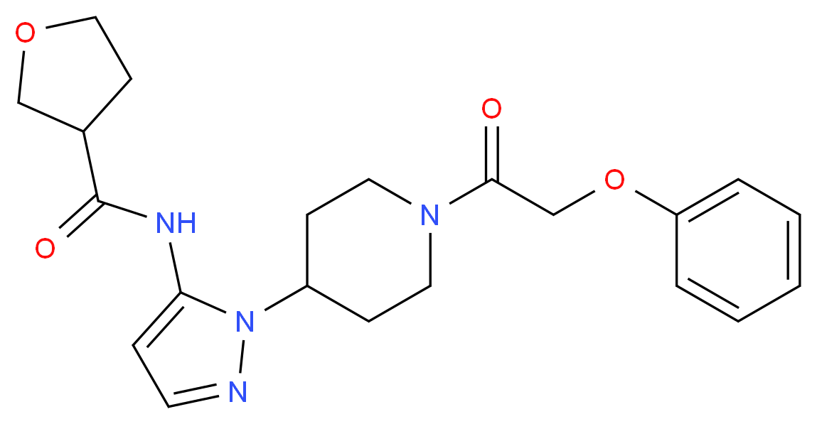 N-{1-[1-(2-phenoxyacetyl)-4-piperidinyl]-1H-pyrazol-5-yl}tetrahydro-3-furancarboxamide_Molecular_structure_CAS_)